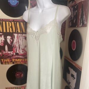 Lace 3XL green nightgown / dress / lingerie with bow detail